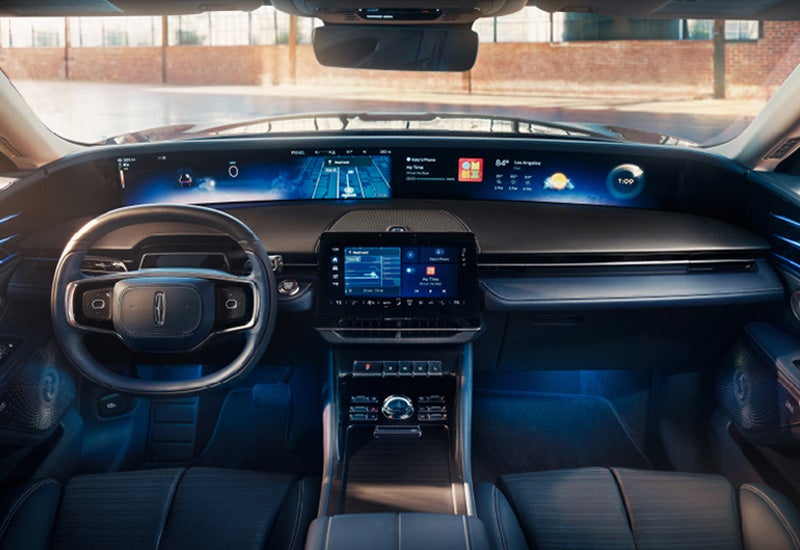 A large panoramic display is shown on the dashboard of a 2024 Lincoln Nautilus® SUV | Irwin Lincoln Laconia in Laconia NH